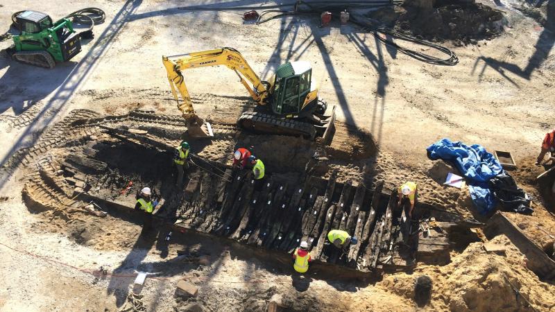 Ship discovered at the Hotel Indigo Site, January 2016
